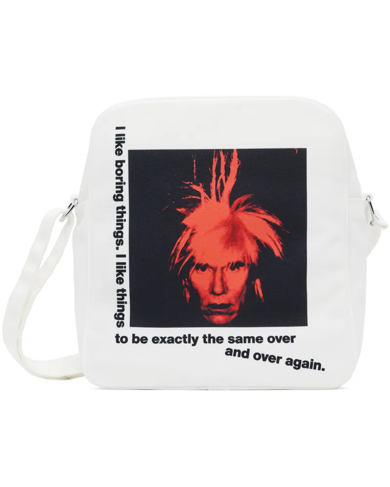 Comme des Garçons White Andy Warhol Print Messenger Bag 1