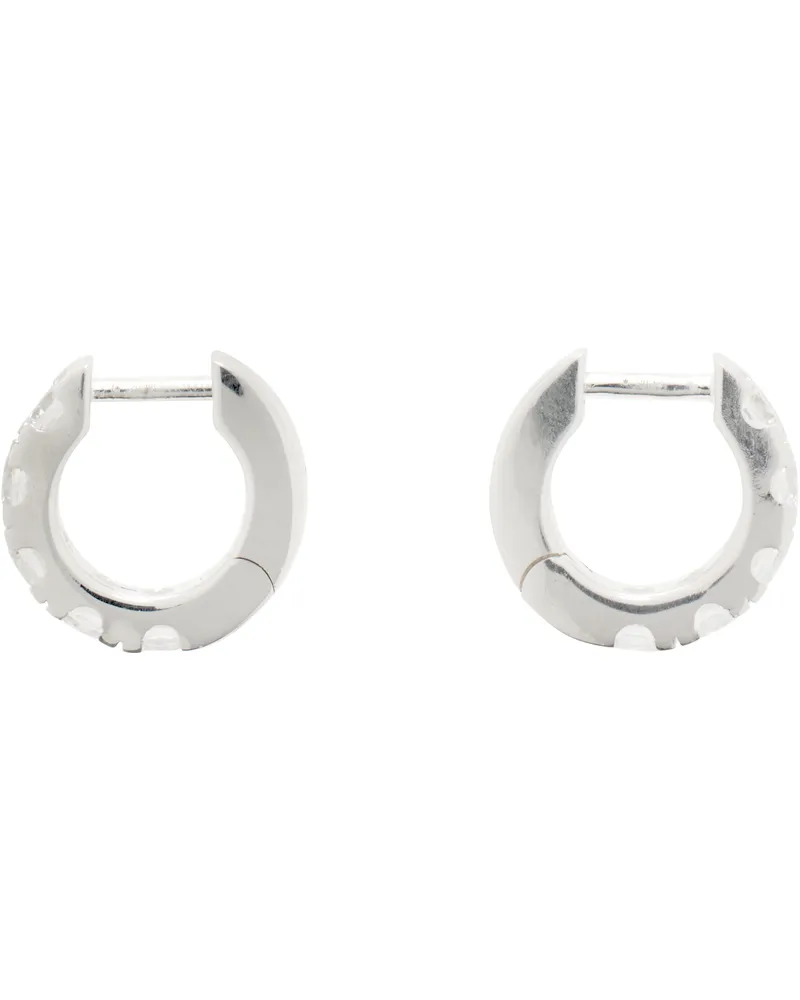 Hatton Labs Silver Classic Hoop Earrings White