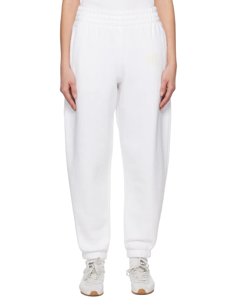 Alexander Wang White Puff Logo Sweatpants 100