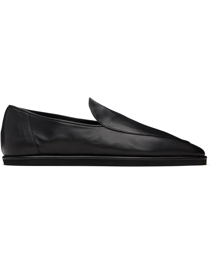 AURALEE Black Soft Leather Loafers Black