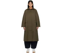 Khaki Raglan Sleeve Trench Coat