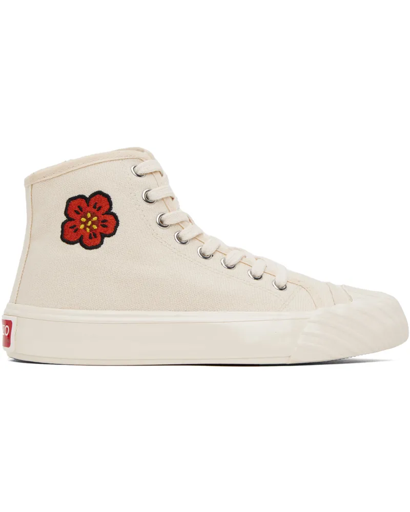 Kenzo Off-White Kenzo Paris Kenzoschool High Top Sneakers Cream