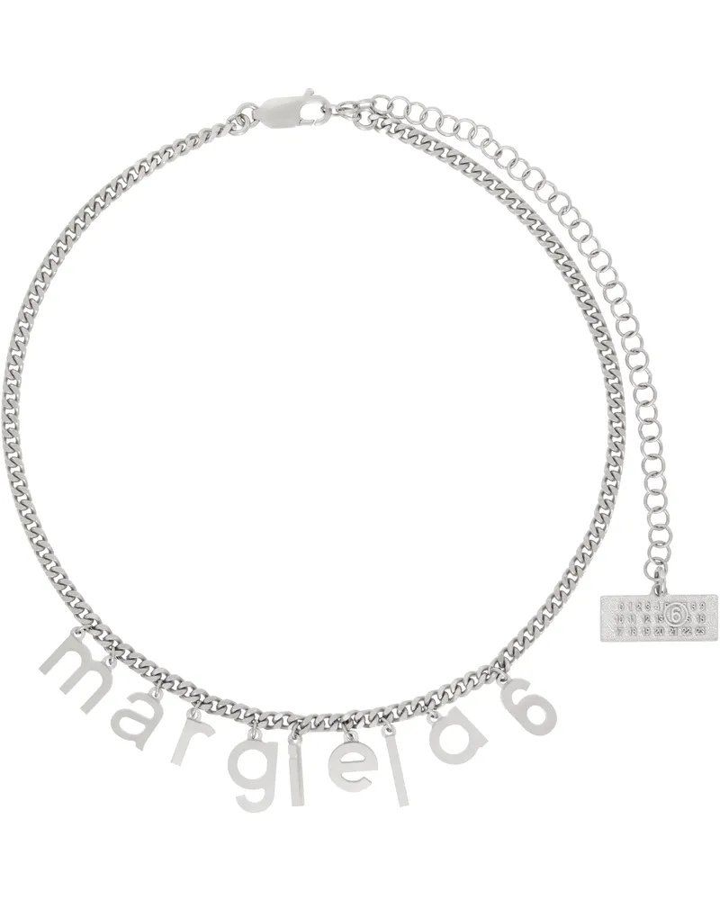 Maison Margiela Silver Letter Logo Necklace 955