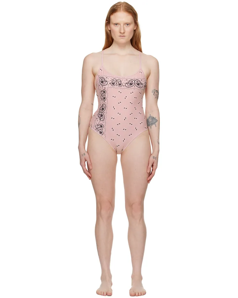 Palm Angels Pink Paisley Swimsuit Pink