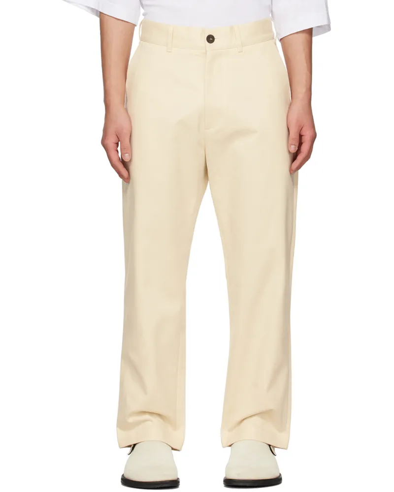 Studio Nicholson Off-White Bill Trousers Cream