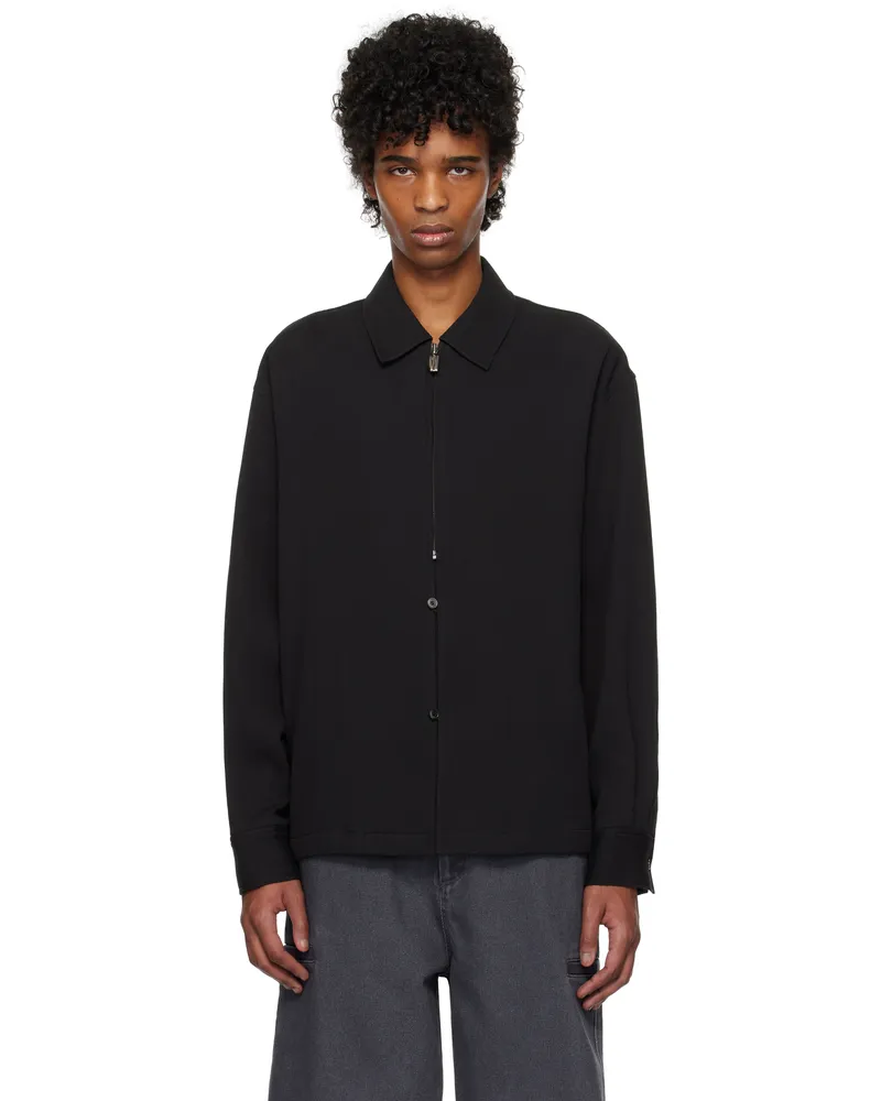 LE 17 SEPTEMBRE Black Zip & Button Front Jacket Black