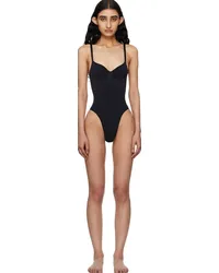 SKIMS Black Seamless Sculpt Low Back Thong Bodysuit Onyx