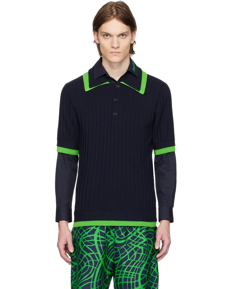 Moschino Navy Layered Polo A0290