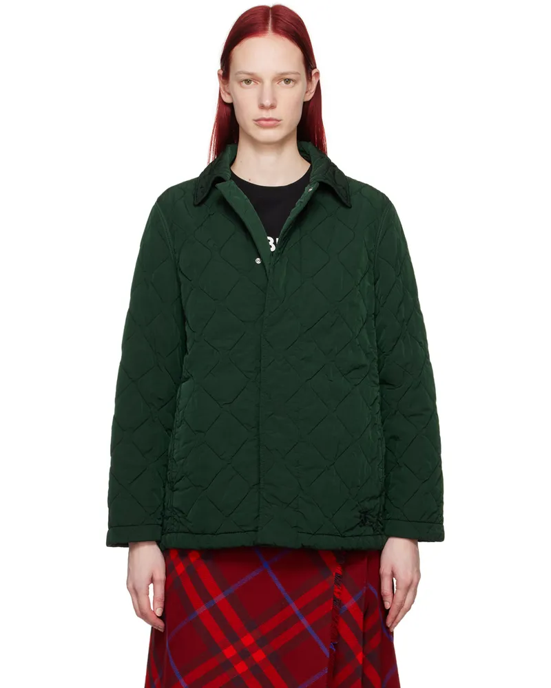Burberry Green Quilted Coat Ivy