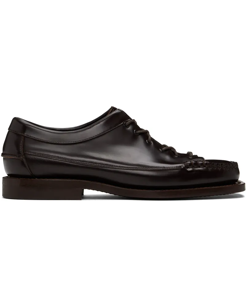 HEREU Brown Priego Squared Loafers Dark