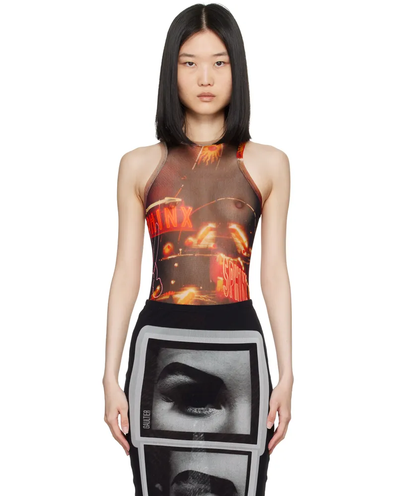 Jean Paul Gaultier Red 'The Pigalle' Bodysuit 00301550-black