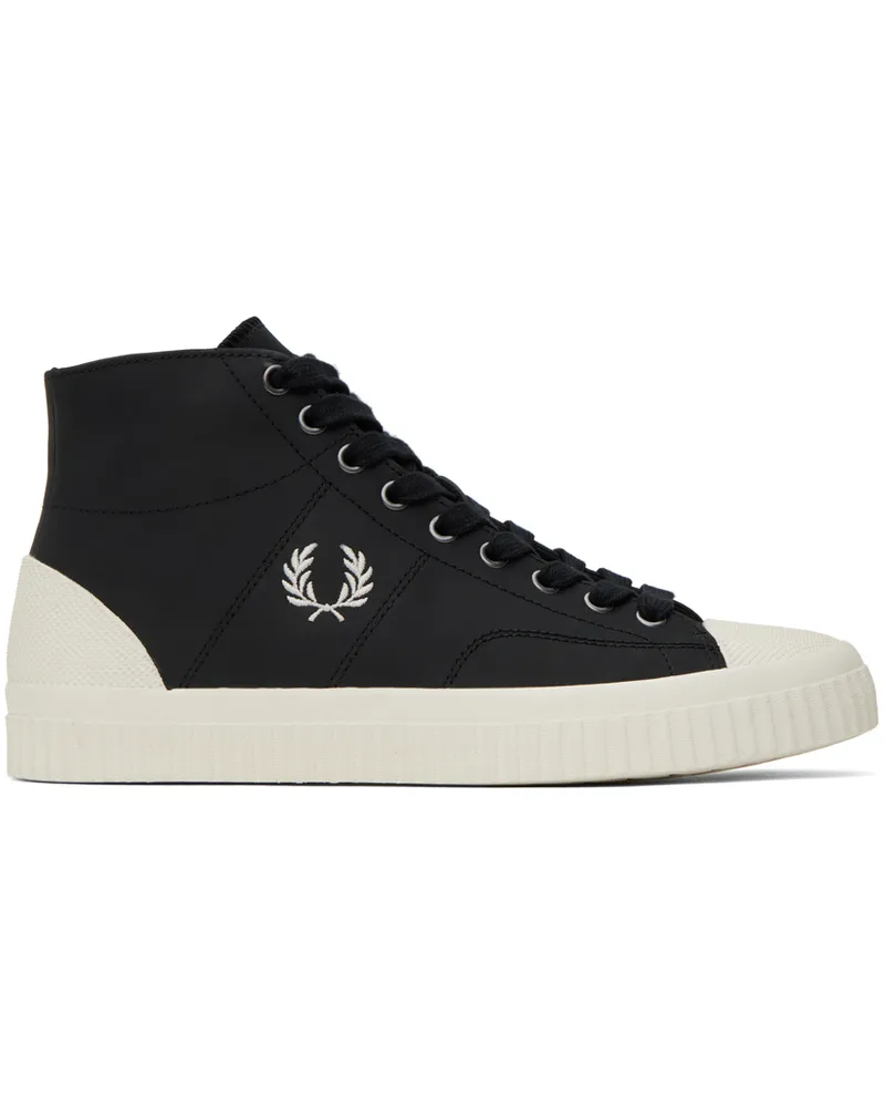 Fred Perry Black Mid Hughes Sneakers D57