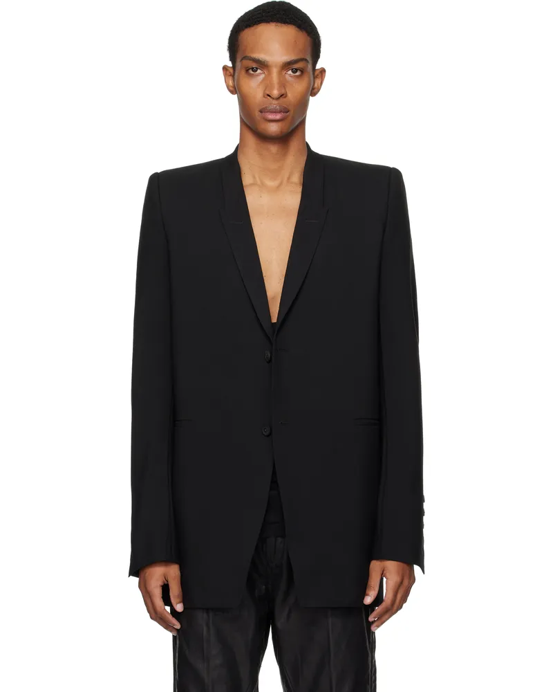 Rick Owens Black Concordians Dirt Tailored LS Blazer 09