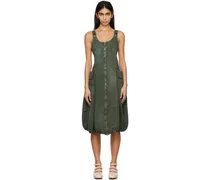 Green Zip Midi Dress