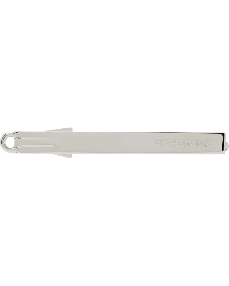 Ferragamo Silver Gancio Tie Bar F.cr.ottone