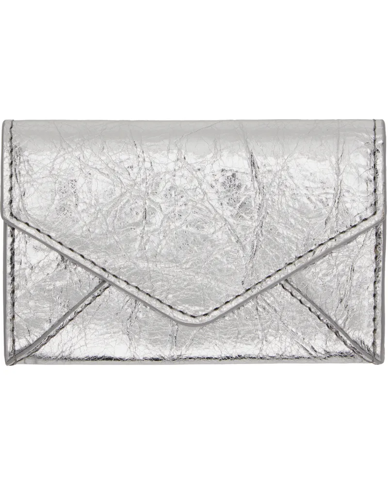 Dries van Noten Silver Leather Envelope Card Holder 952
