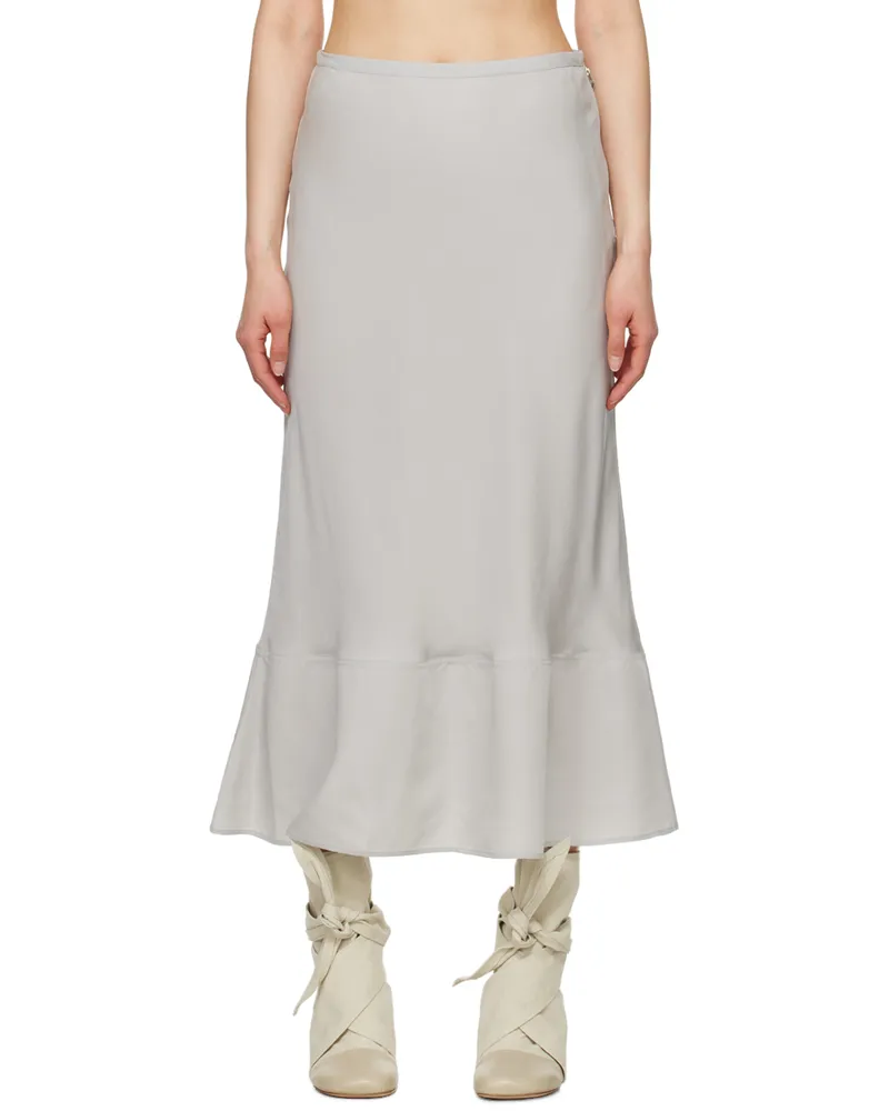 Christophe Lemaire Gray Bias-Cut Maxi Skirt Bk888