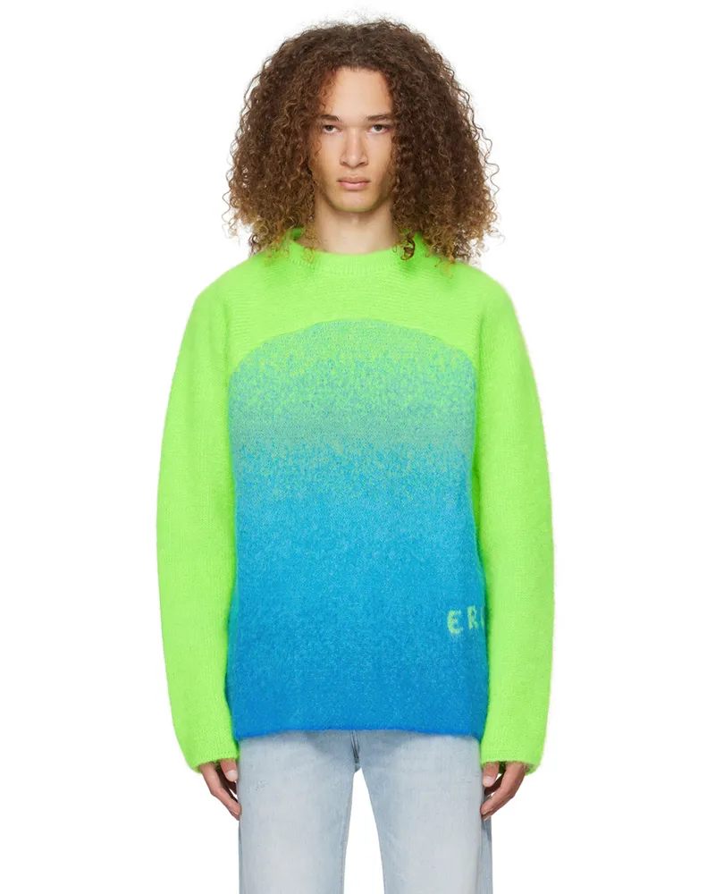 ERL Green Gradient Rainbow Sweater Green