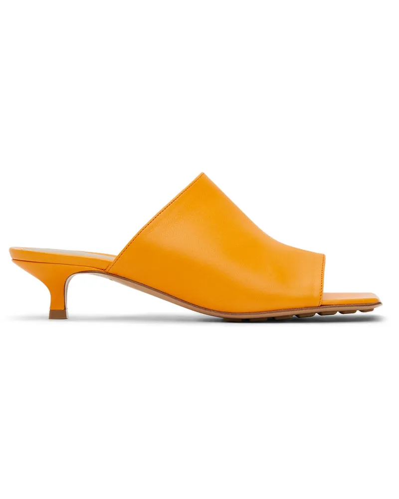Bottega Veneta Orange Stretch Heeled Sandals 7593