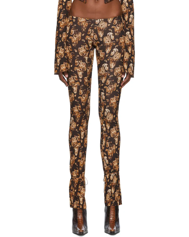 Charlotte Knowles Brown Perse Trousers Paisley