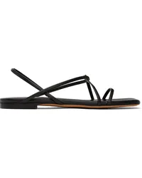 Proenza Schouler Black Square Strappy Flat Sandals Black