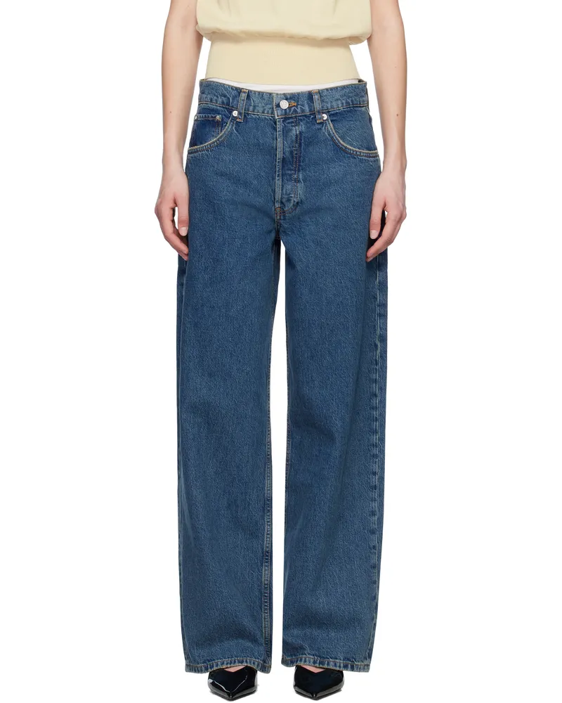 Anine Bing Blue Manon Jeans Blue