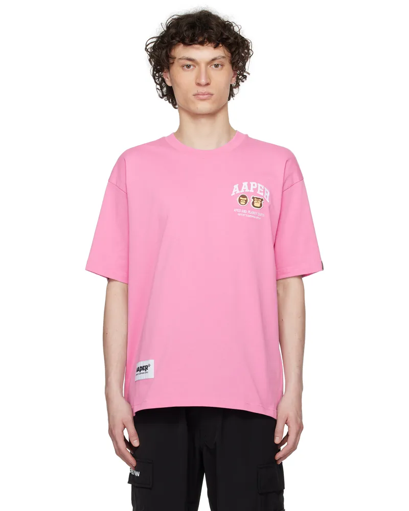 AAPE by A Bathing Ape Pink 'AAPER' Logo Short Sleeve T-shirt Pkx