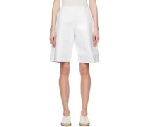 White No.277 Leather Shorts