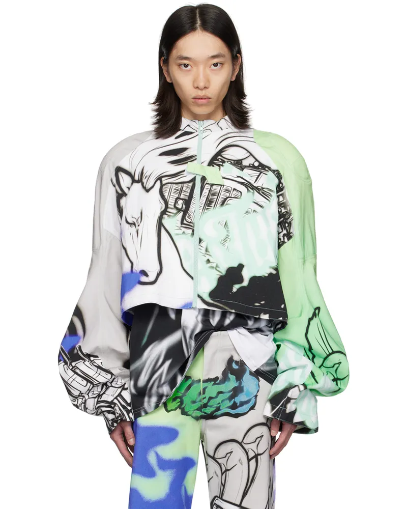 Gerrit Jacob White Cropped Denim Biker Jacket White