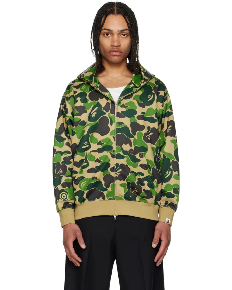 BAPE Green ABC Camo Shark Full Zip Hoodie Grn-green