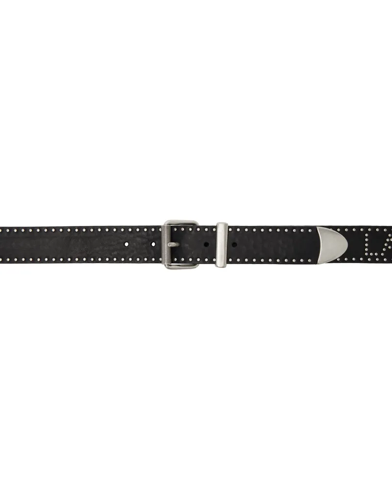 Palm Angels Black Studs Leather Belt Black