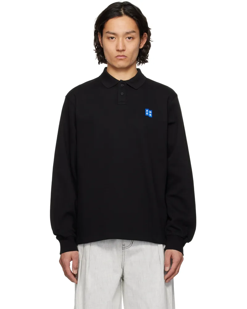 Adererror Black Sig; TRS Tag LS 04 Polo Noir