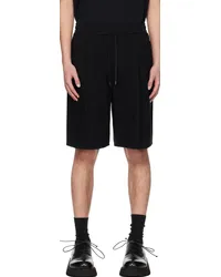 ATON Black Wide-Leg Shorts Black