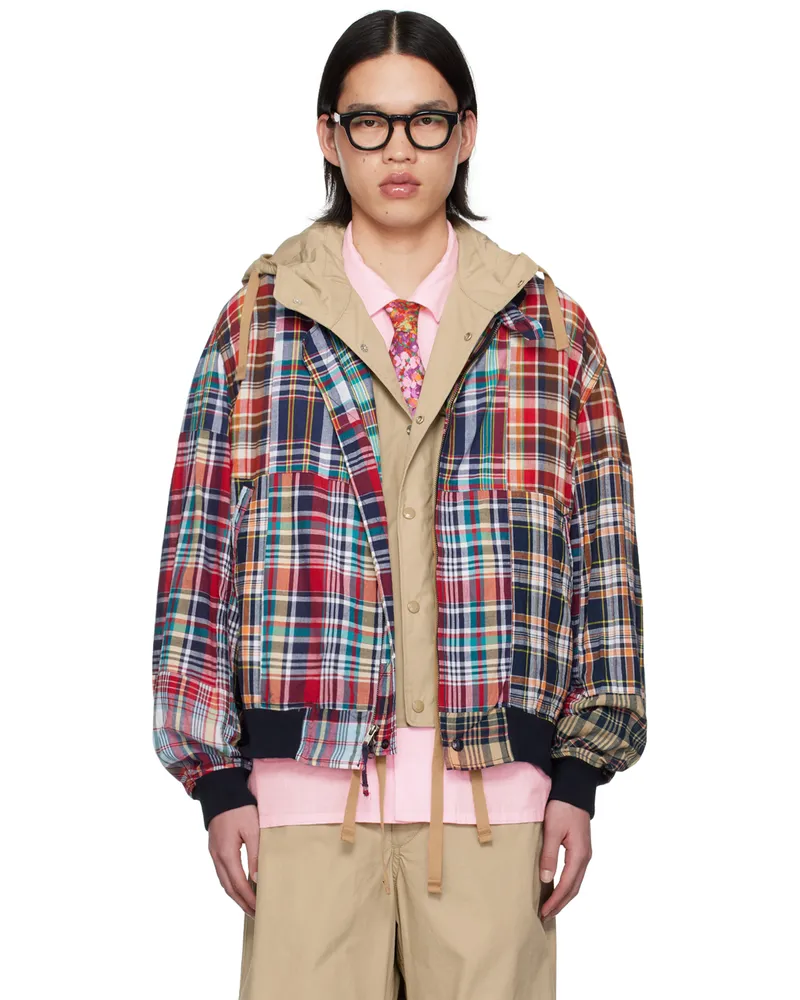 Engineered Garments Multicolor Patchwork Bomber Jacket Swnavy