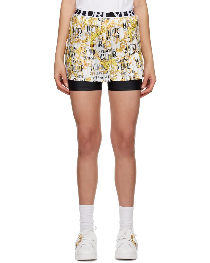 Versace Jeans White Print Shorts Eg03
