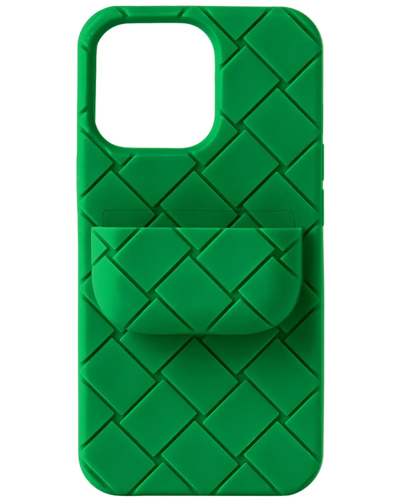 Bottega Veneta Green Intreccio AirPods Pro & iPhone 13 Pro Case Parakeet