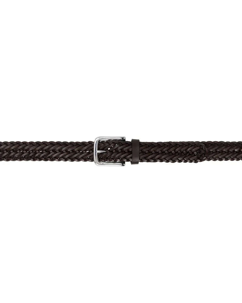 Anderson's Brown Narrow Woven Leather Casual Belt C1