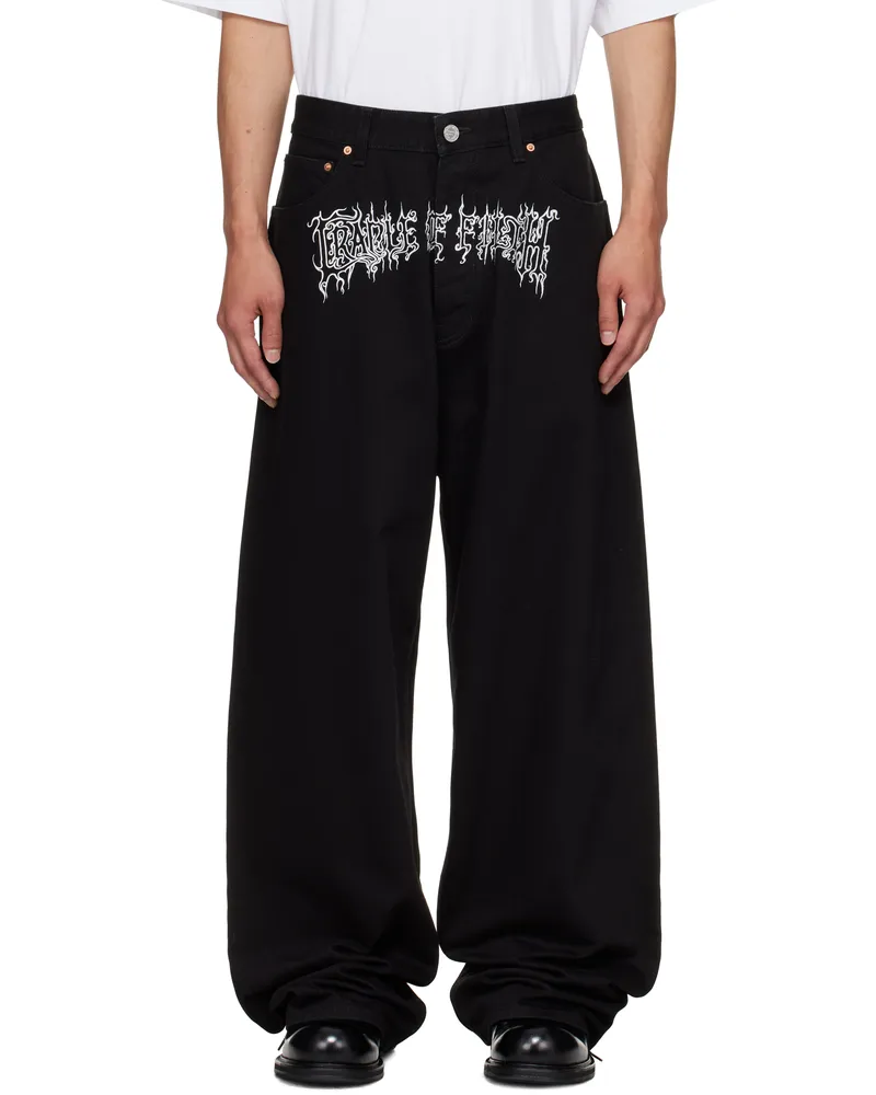 VETEMENTS Black Cradle of Filth Baggy Jeans Black