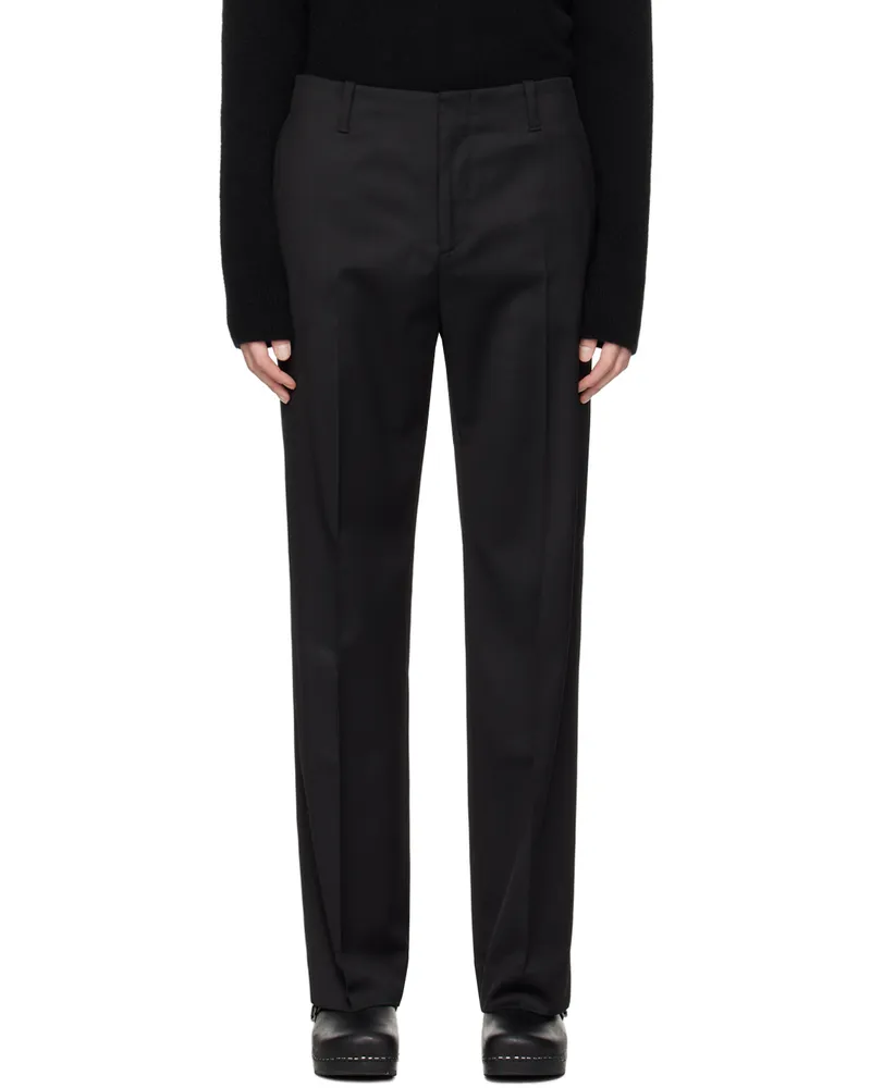Filippa K Black Bootcut Trousers Black