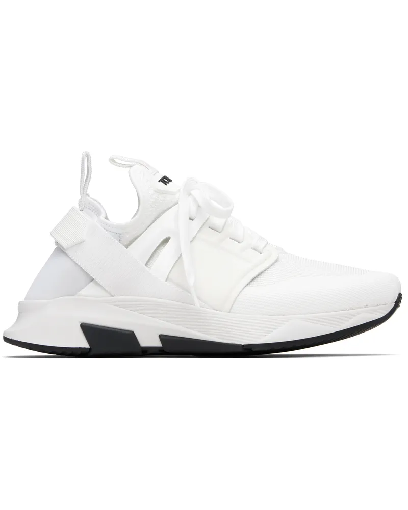 Tom Ford White Neoprene Suede Jago Sneakers 3ww04white