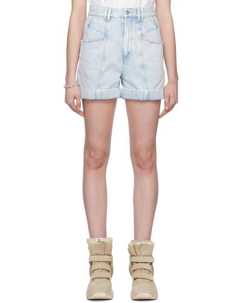 Isabel Marant Blue Vetanio Denim Shorts 30lu