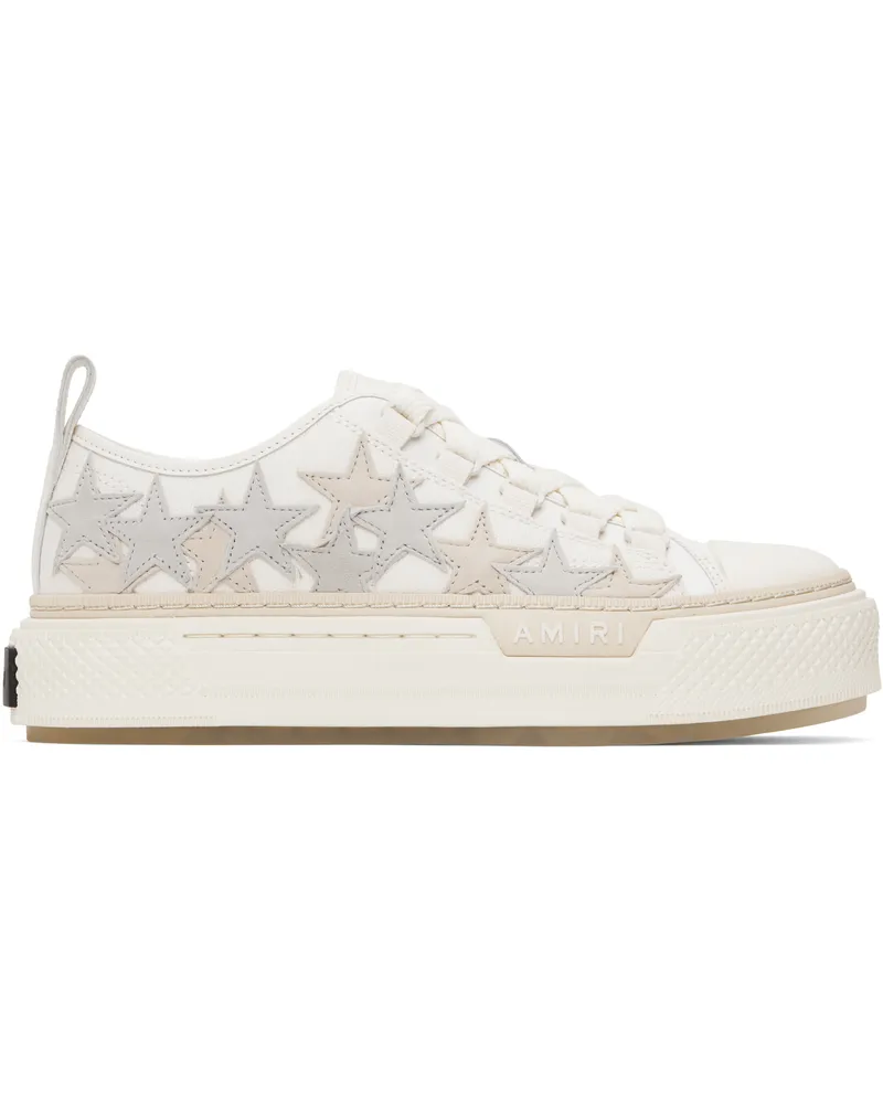 Amiri White & Beige Stars Court Low Sneakers Alabaster