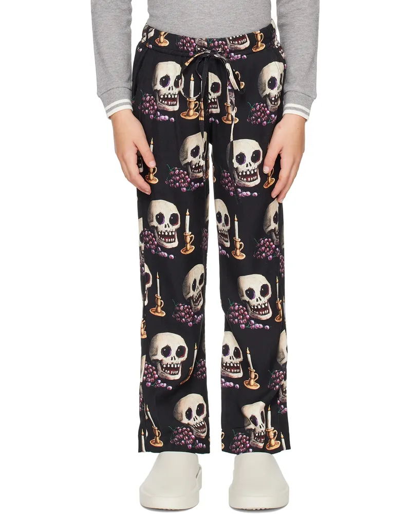 ENDLESS JOY Kids Black Momento Mori Lounge Pants Black