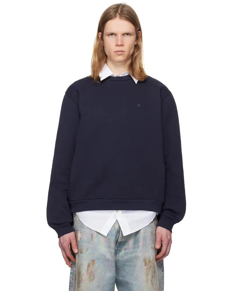 Acne Studios Navy Crew Neck Fleece Sweatshirt 885
