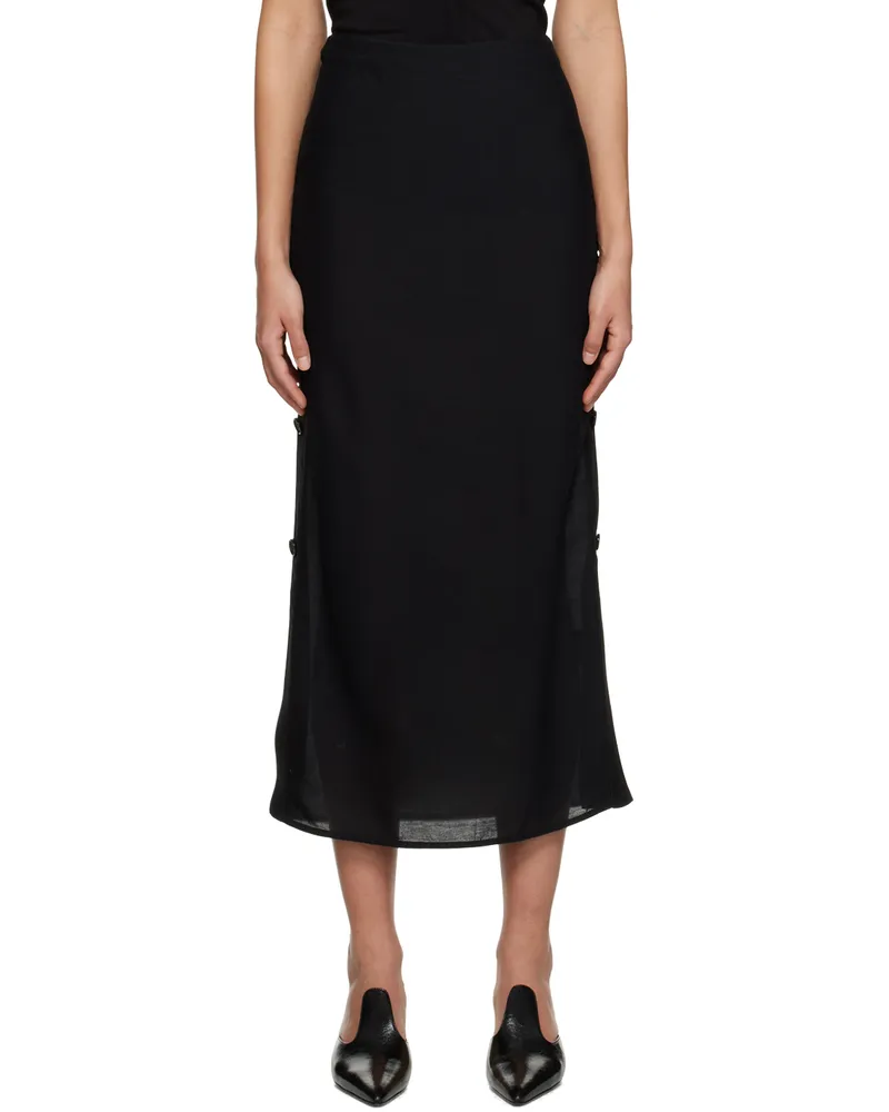 Totême Black Button Maxi Skirt 200