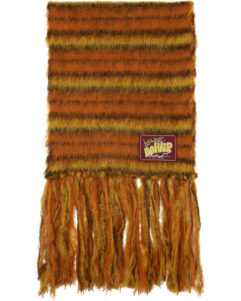 Marni Orange Striped Scarf Rgr20