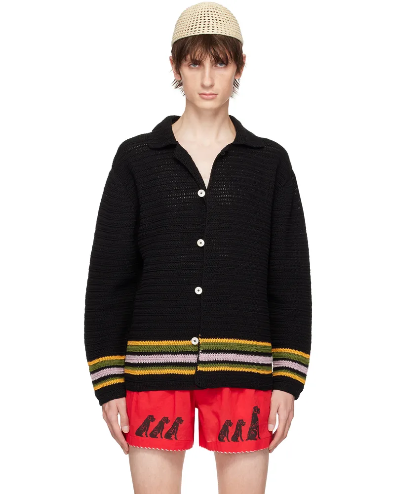 BODE Black Harbor Stripe Cardigan Bkmlt