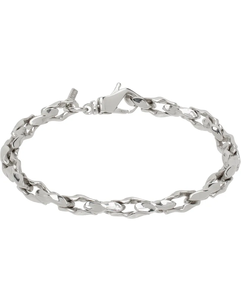 Emanuele Bicocchi Silver Hammered Chain Bracelet Silver