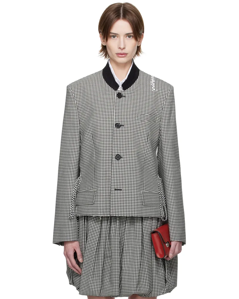 Marni Black & White Gingham Jacket Chn99