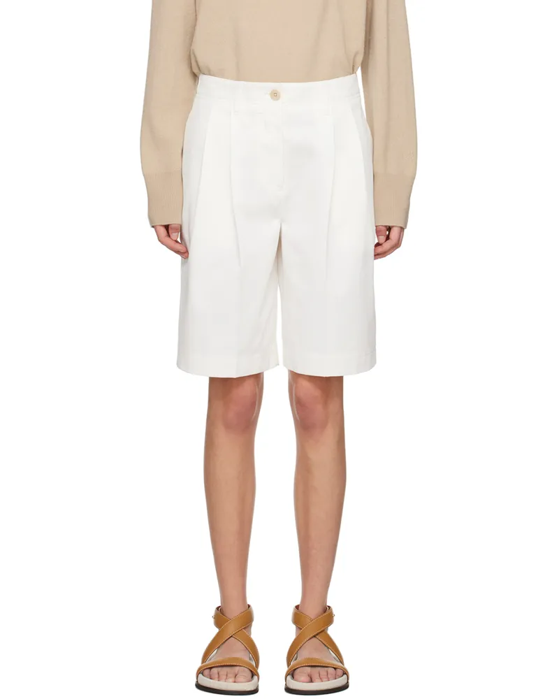 Totême White Wide-Leg Shorts 047